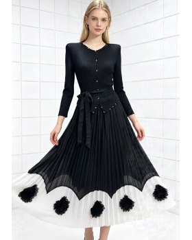 Fold diamond nails long dress large yard dress for women