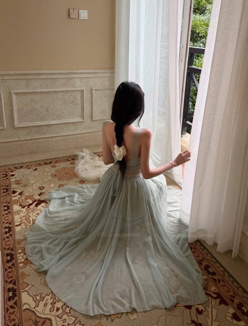 Square collar sexy splice long dress lace slim dress for women