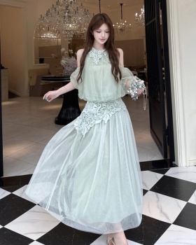 Sexy lace skirt summer tender long skirt a set for women