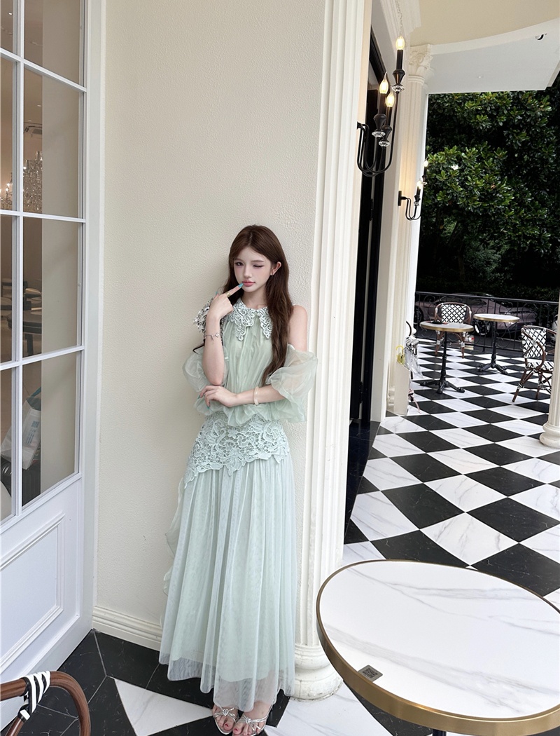 Sexy lace skirt summer tender long skirt a set for women