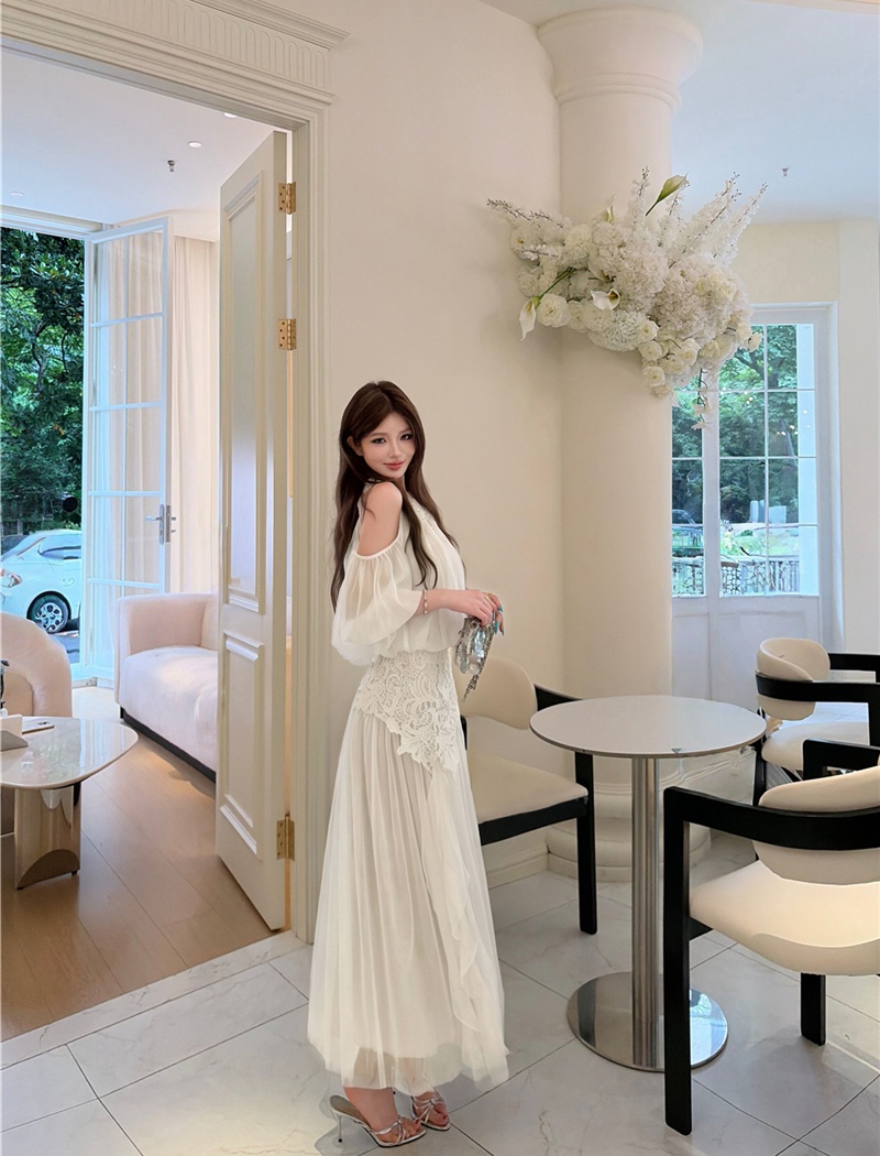 Sexy lace skirt summer tender long skirt a set for women