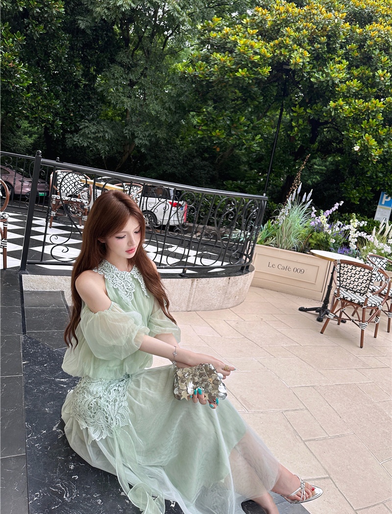 Sexy lace skirt summer tender long skirt a set for women