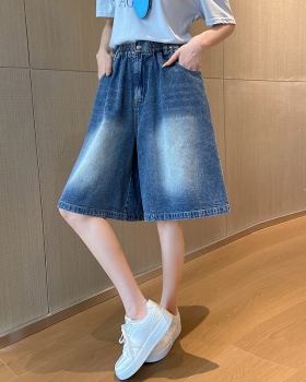 Wide leg slim American style summer jeans for women