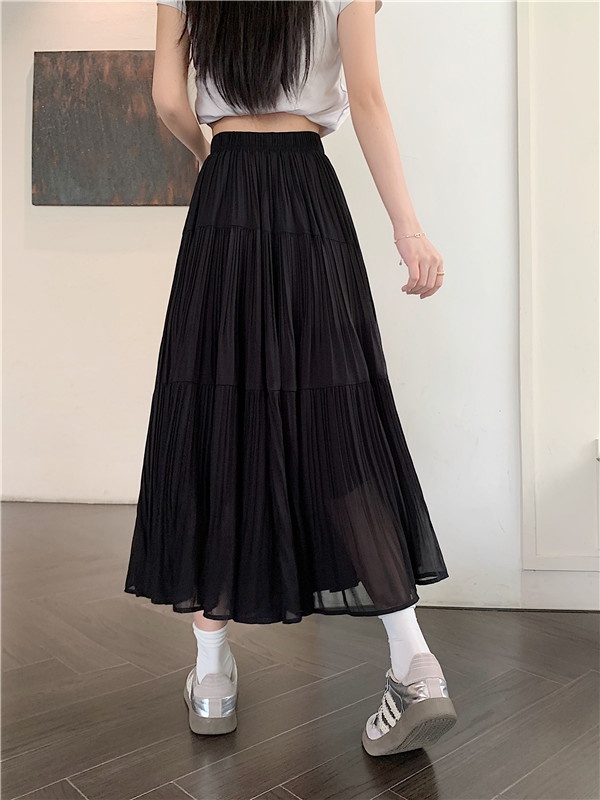 High waist big skirt long dress cake tender skirt for women