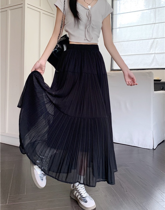 High waist big skirt long dress cake tender skirt for women