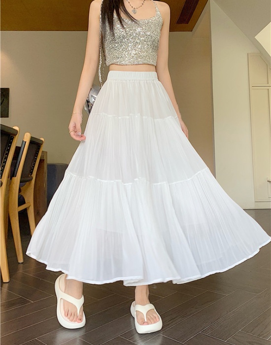 High waist big skirt long dress cake tender skirt for women