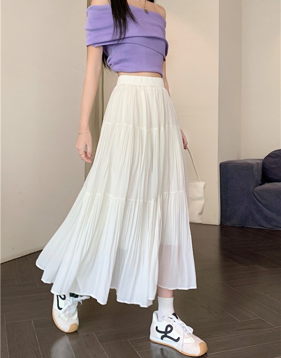 High waist big skirt long dress cake tender skirt for women