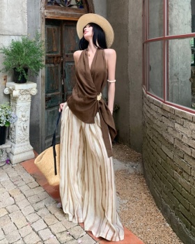 Halter sling vest niche casual pants for women