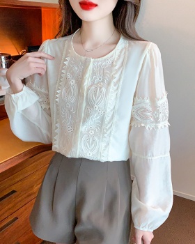 All-match Korean style long sleeve round neck shirt