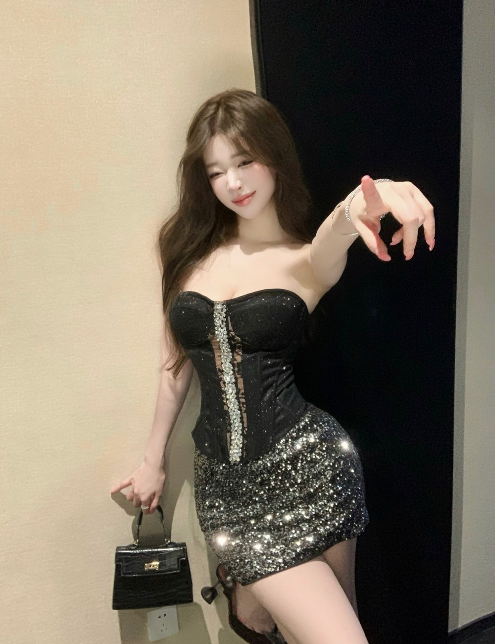 Package hip wrapped chest skirt ladies tops 2pcs set