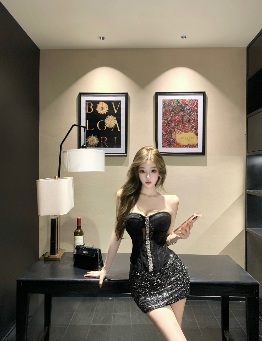 Package hip wrapped chest skirt ladies tops 2pcs set