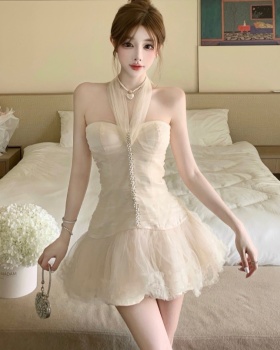 Cake France style formal dress V-neck chiffon dress