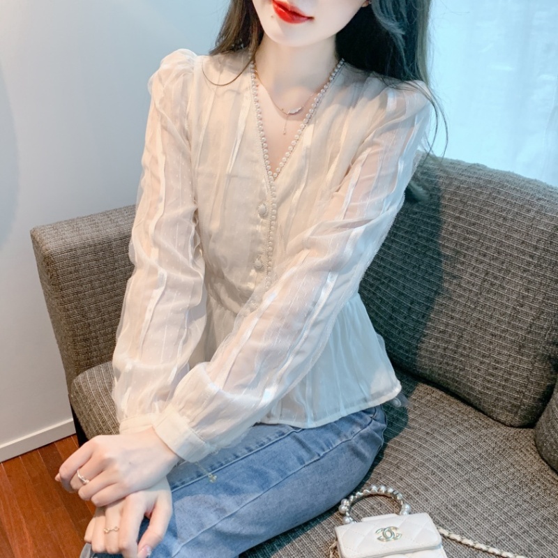 Autumn short shirts lace Western style small shirt