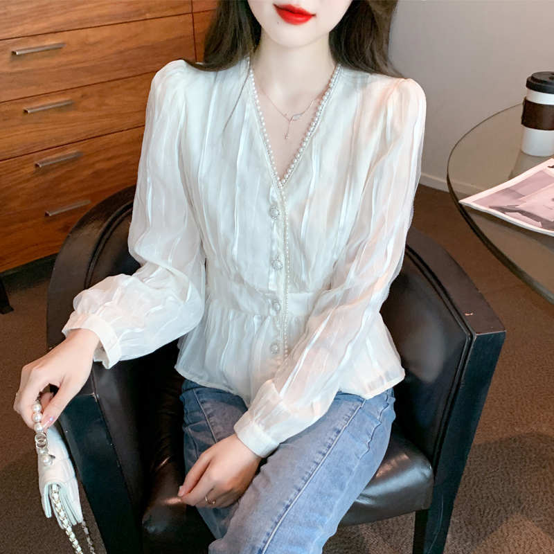 Autumn short shirts lace Western style small shirt