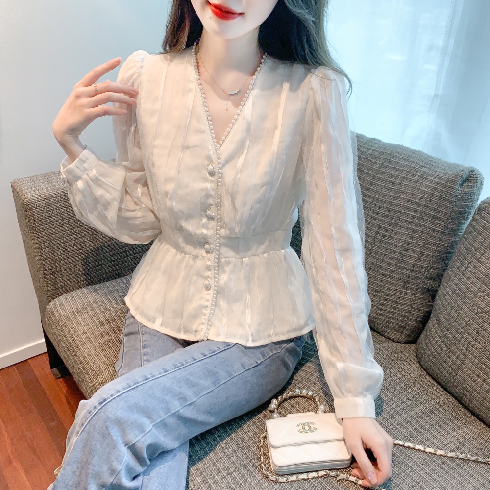 Autumn short shirts lace Western style small shirt