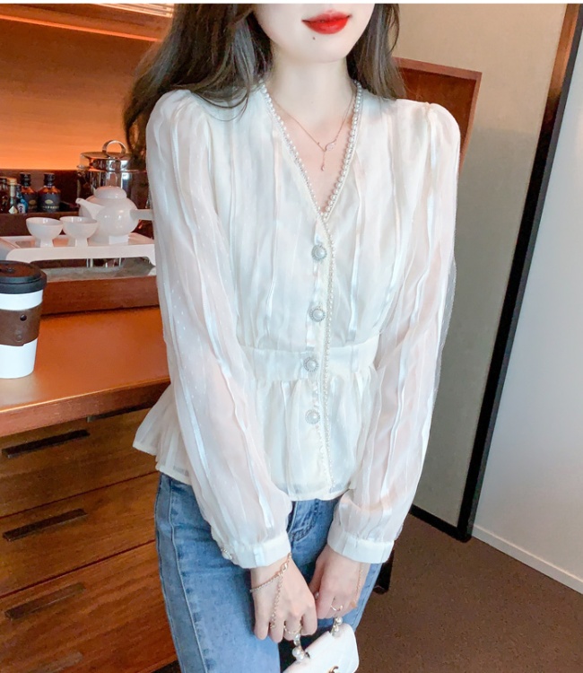 Autumn short shirts lace Western style small shirt