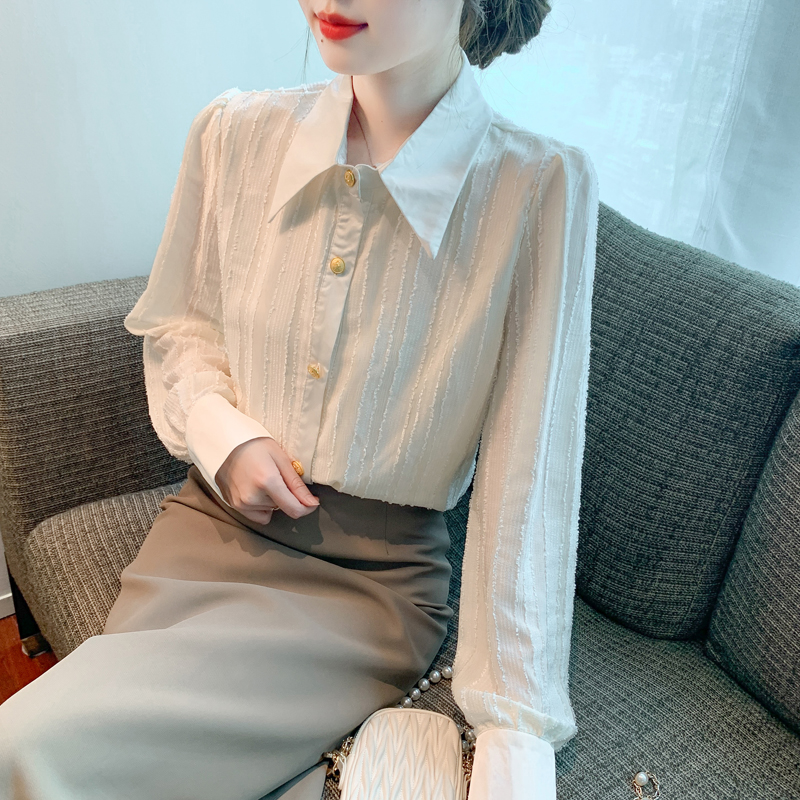Profession all-match chiffon shirt commuting autumn shirts