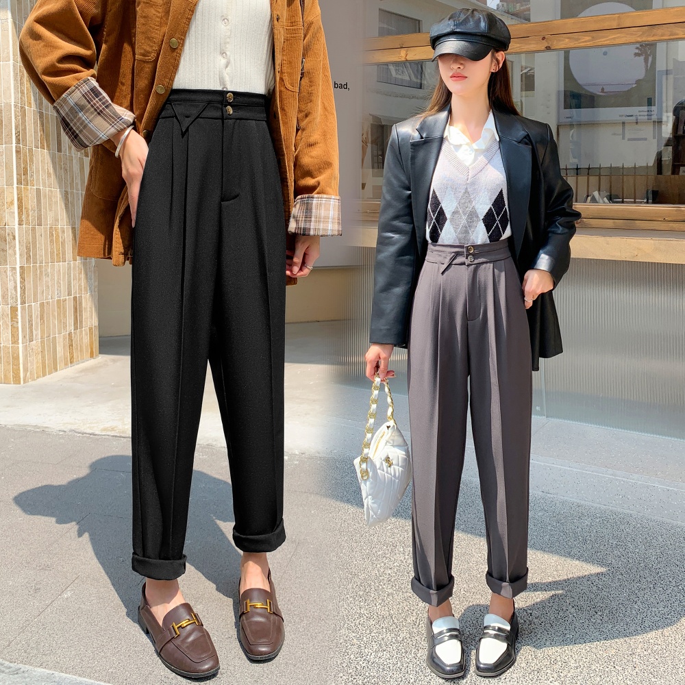 Small straight pants suit pants for women