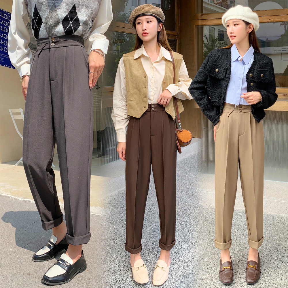 Small straight pants suit pants for women