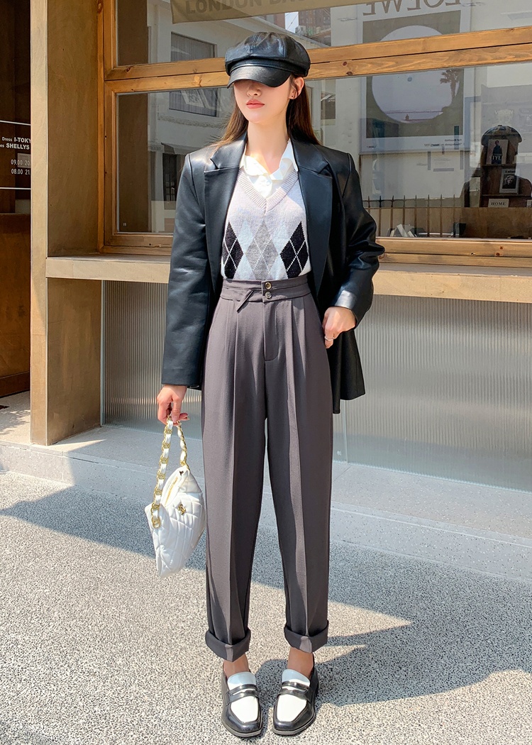 Small straight pants suit pants for women