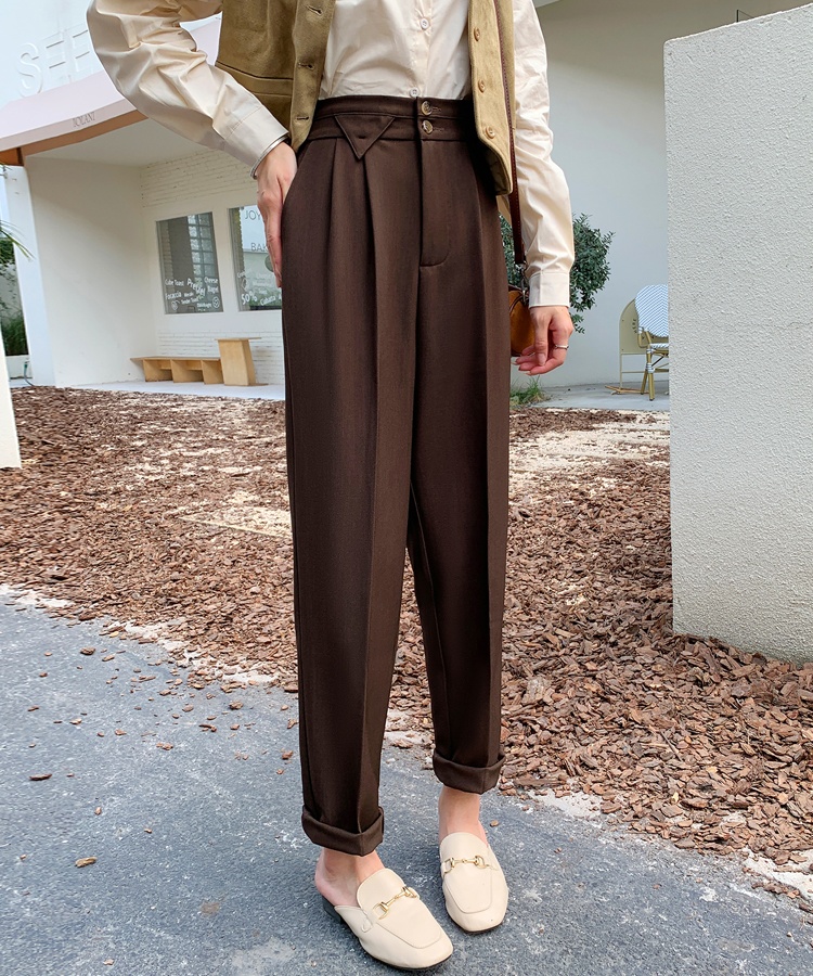 Small straight pants suit pants for women