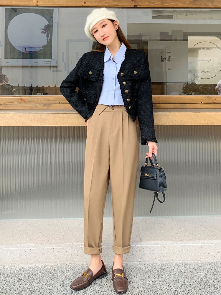Small straight pants suit pants for women