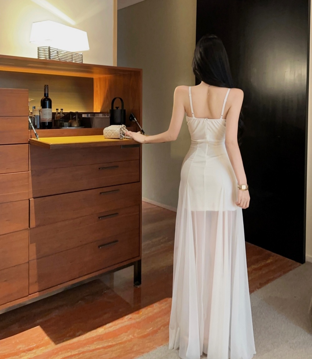 Slim there bomb long lady sling vacation gauze dress