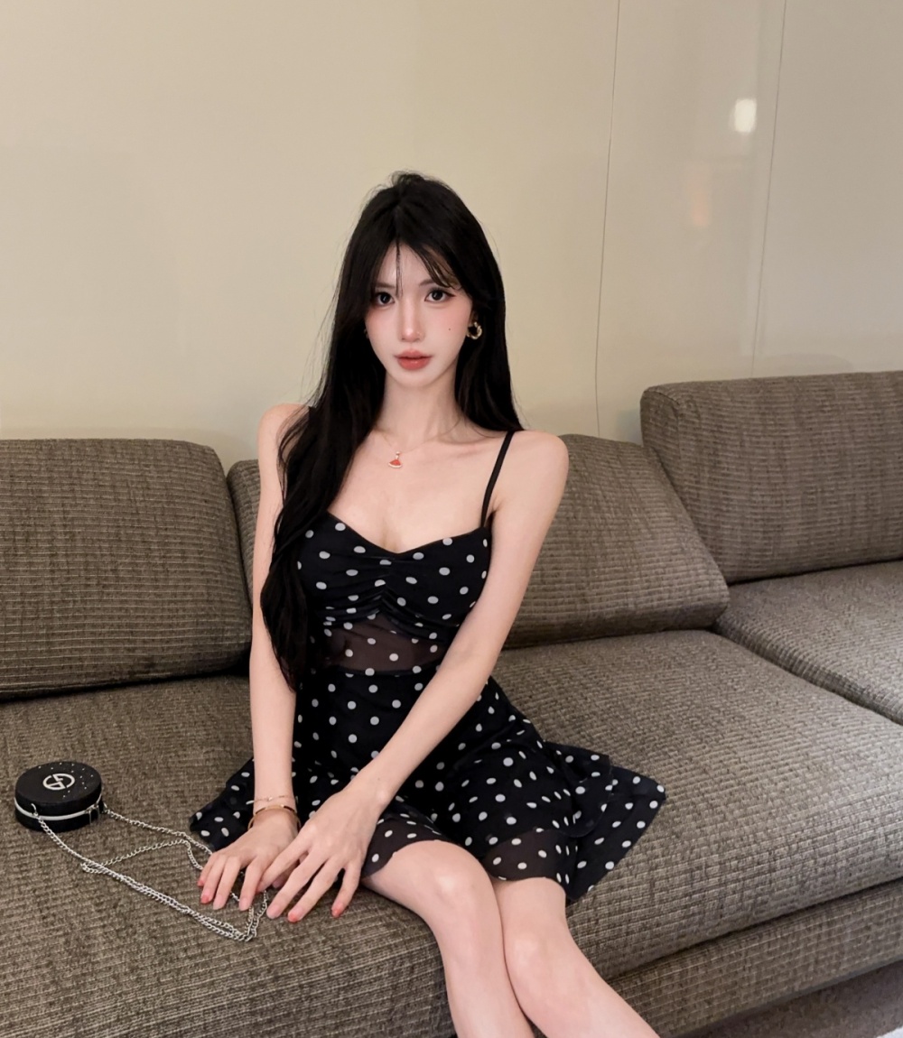 Enticement sexy sling V-neck spicegirl dress