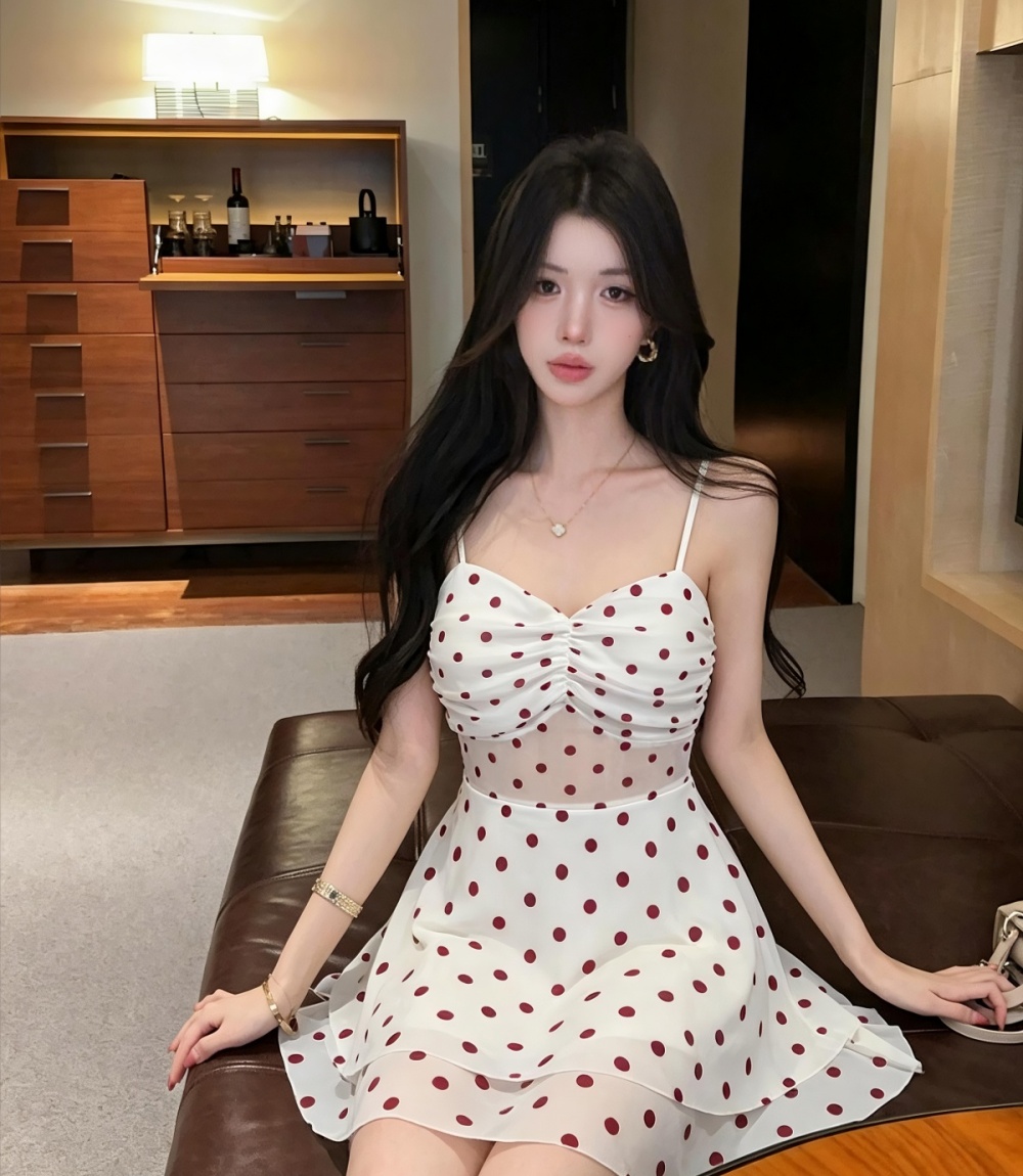 Enticement sexy sling V-neck spicegirl dress