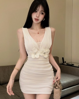 Gauze tight sexy T-back sleeveless enticement spicegirl vest