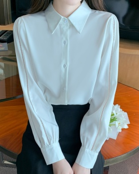 Commuting satin shirt autumn long sleeve tops for women