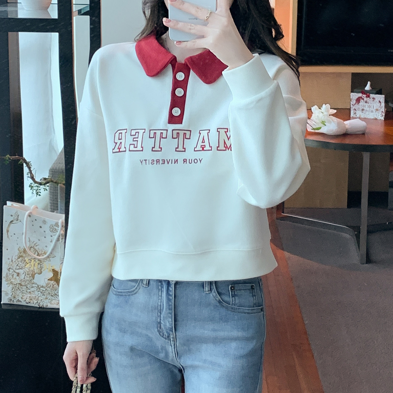 All-match printing hoodie autumn letters coat