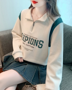 Loose letters coat small fellow Western style hoodie