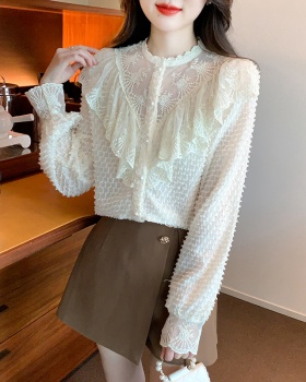 All-match autumn tops splice shirt for women