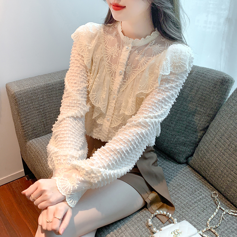 All-match autumn tops splice shirt for women