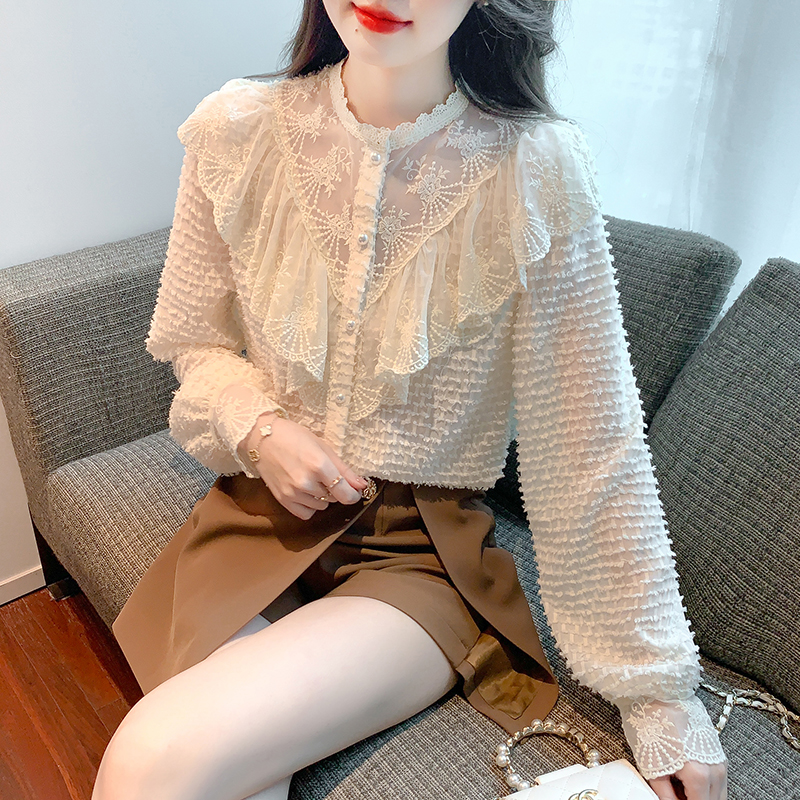 All-match autumn tops splice shirt for women