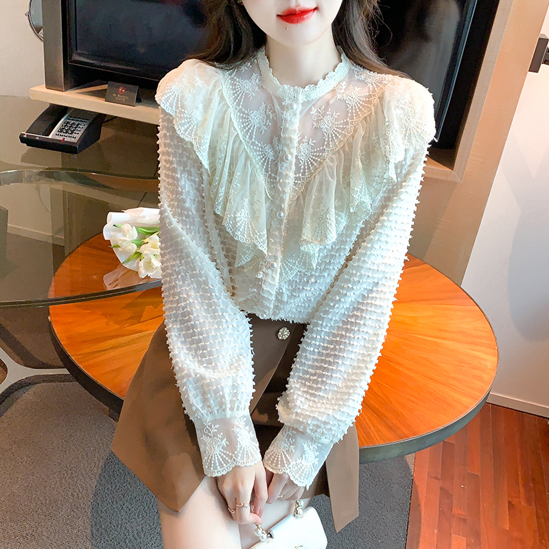 All-match autumn tops splice shirt for women
