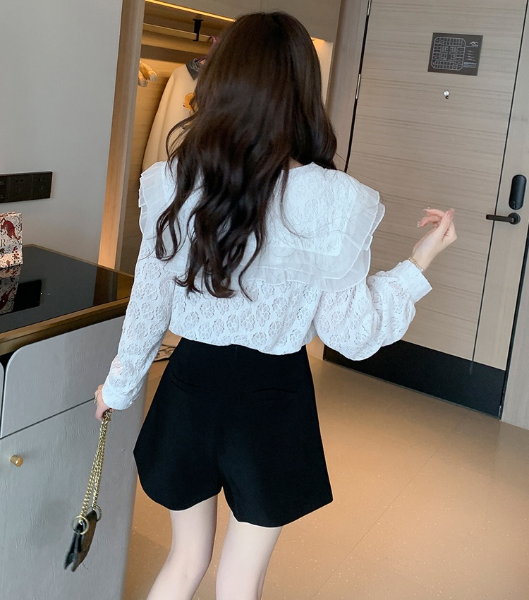 Autumn lace shirts long sleeve shirt for women