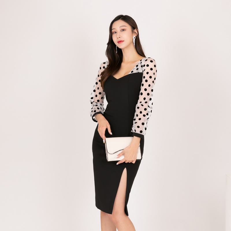 Gauze package hip formal dress temperament dress