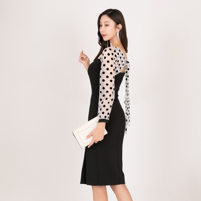 Gauze package hip formal dress temperament dress
