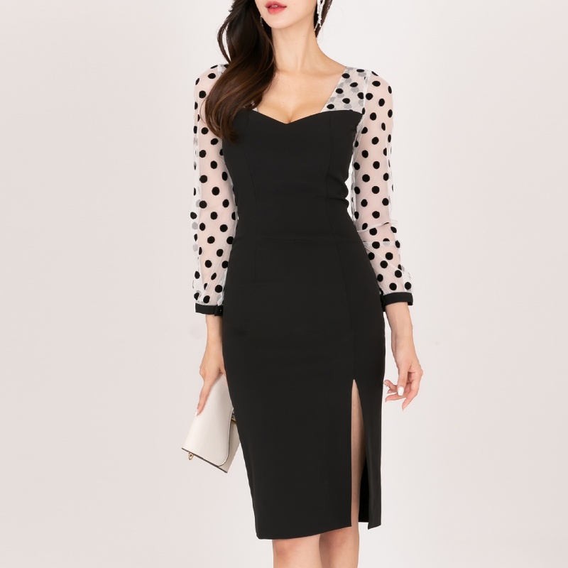 Gauze package hip formal dress temperament dress