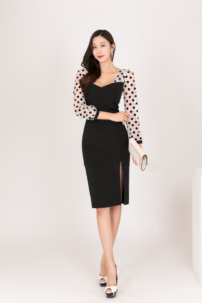 Gauze package hip formal dress temperament dress