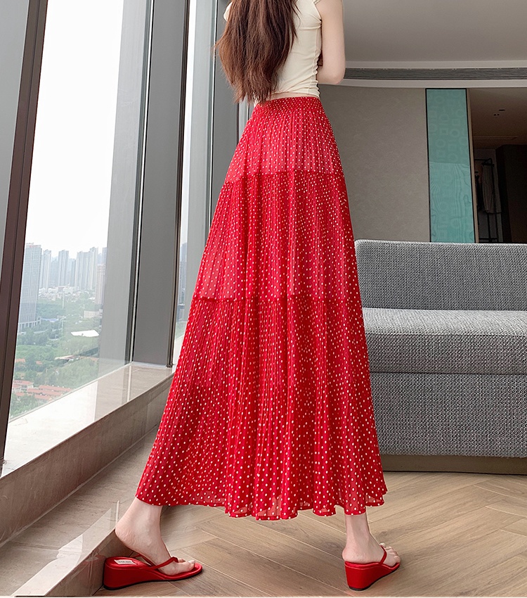 Cake spring and summer skirt polka dot long dress