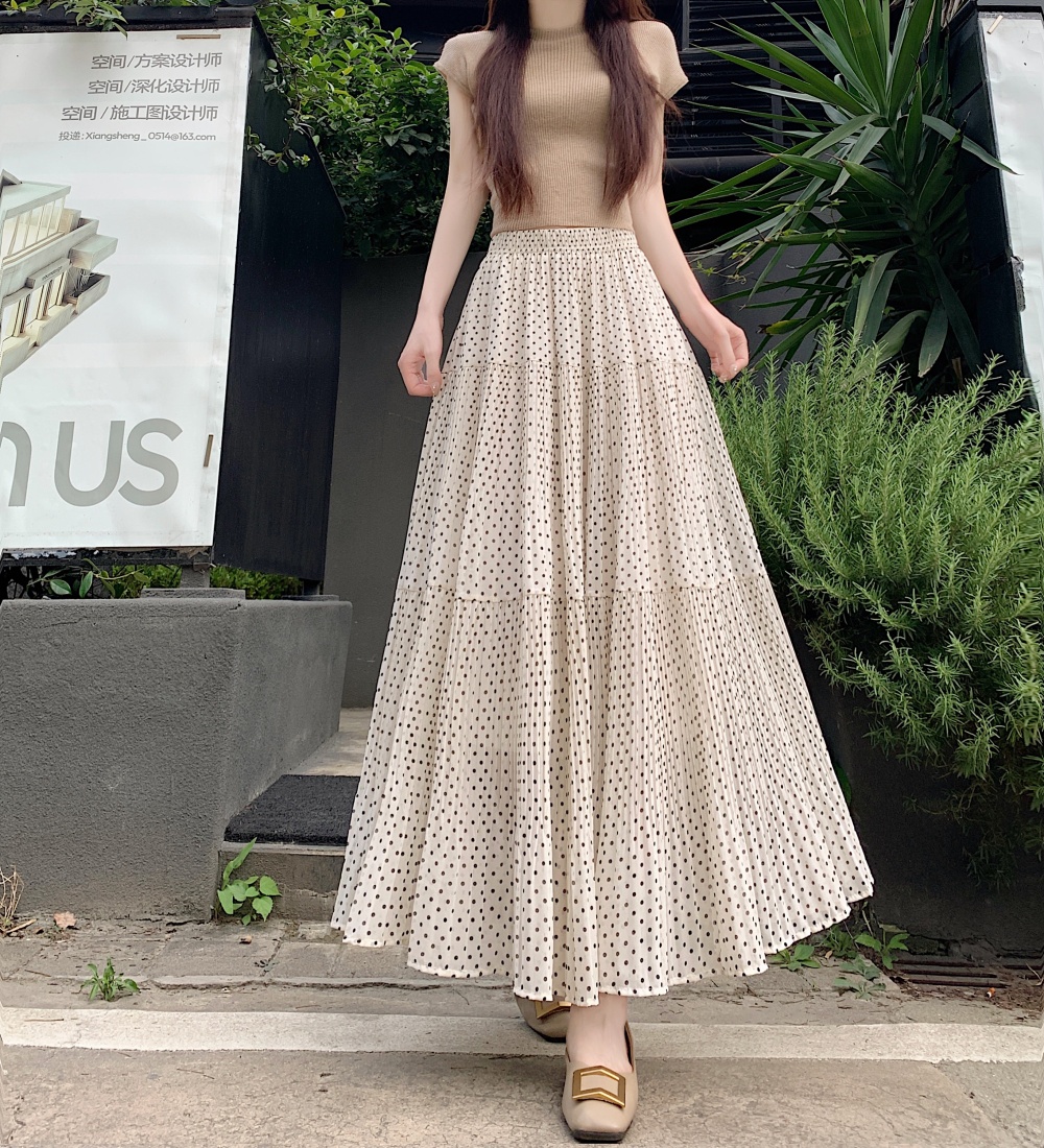 Cake spring and summer skirt polka dot long dress