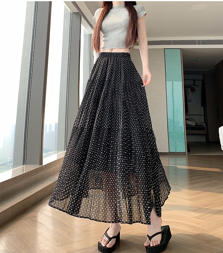 Cake spring and summer skirt polka dot long dress