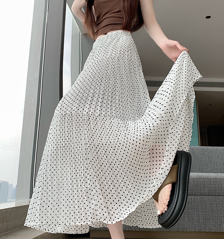 Cake spring and summer skirt polka dot long dress