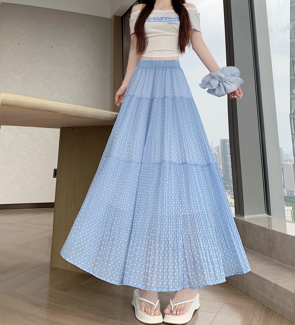 Cake spring and summer skirt polka dot long dress