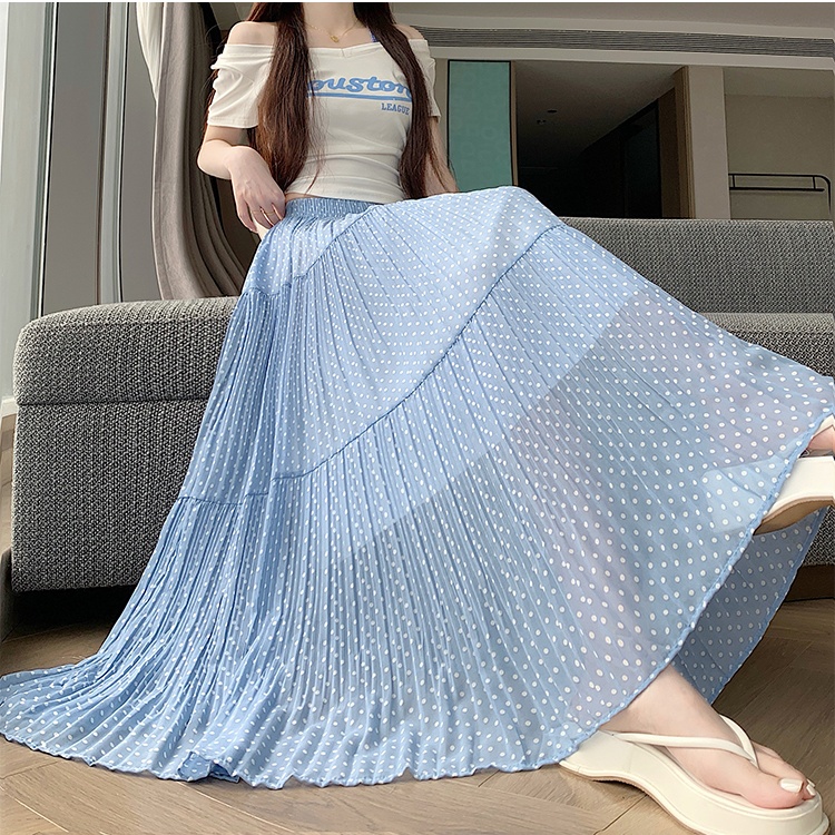 Cake spring and summer skirt polka dot long dress