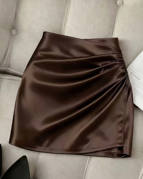 A-line fashion satin short elegant pure skirt