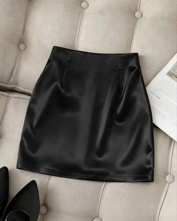 A-line fashion satin short elegant pure skirt
